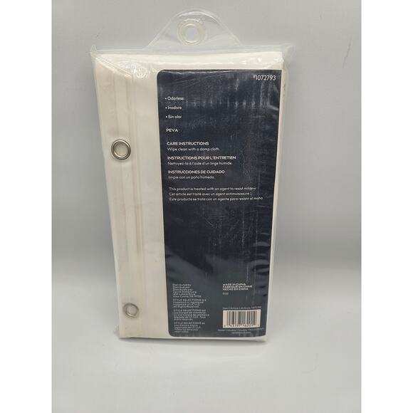 Style Selections White Peva Shower Curtain Liner 1072793 New - Picture 3 of 3